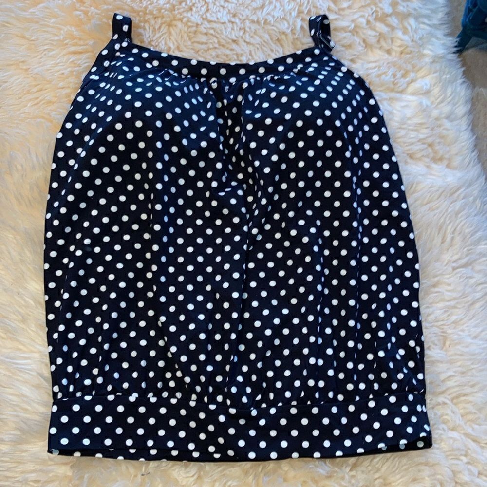 Land’s End Blousen black white polkadot tankini top soft foam cup Various
